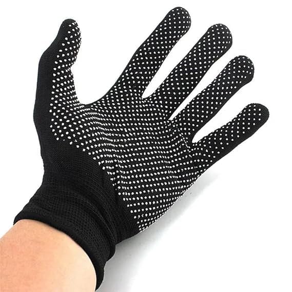 Anti-Slip Grip Batting Gloves with Dotted Pattern, Black and White, Elastic Wrist Cricket, Biking Perfect for Various tasks.-image-21