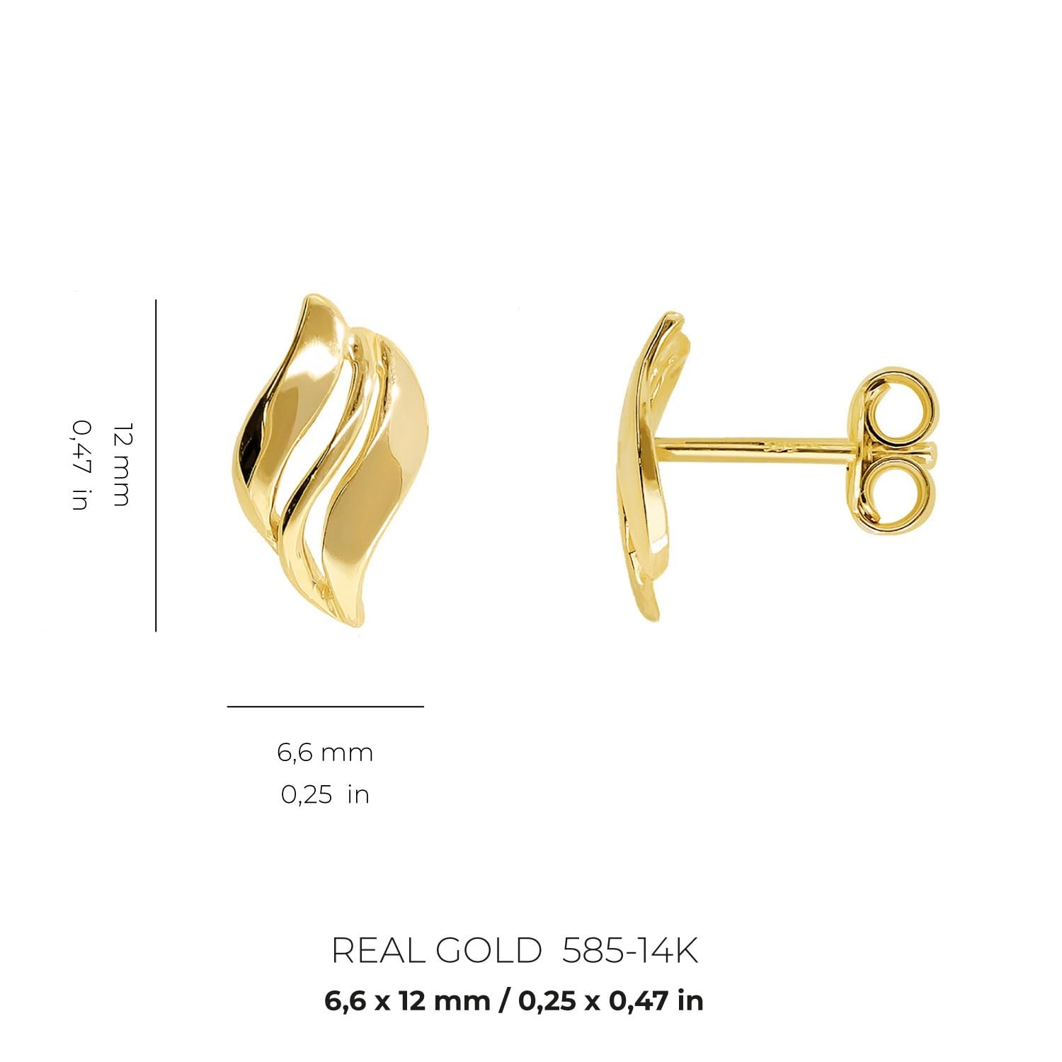 Lucchetta - Pendientes Oro amarillo de 14 quilates para Mujer