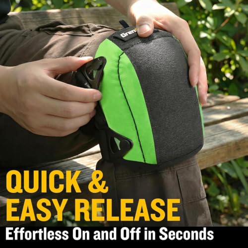 Image of GRENPRO Gardening Knee Pads, Water-Resistant, Quick Buckles, Unisex, Green | 600D polyester, EVA foam, comfortable, floor carpet cleaning, women men, high elastic fabric, construction