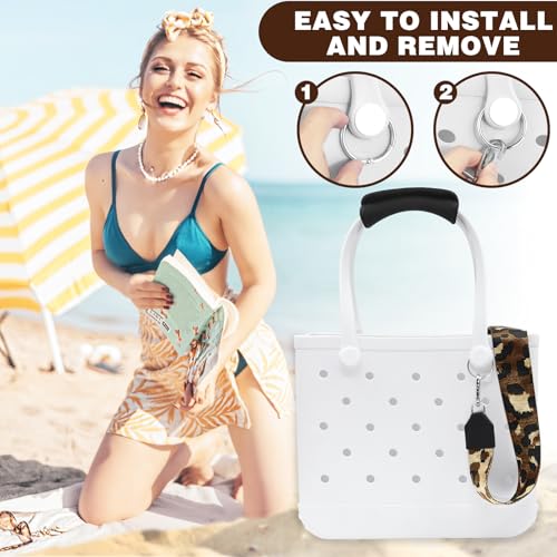 Image of Strap Wrap for Bogg Bag, Accessory for Bagg Bag, With Adjustable Shoulder Leopard Print Crossbody Strap