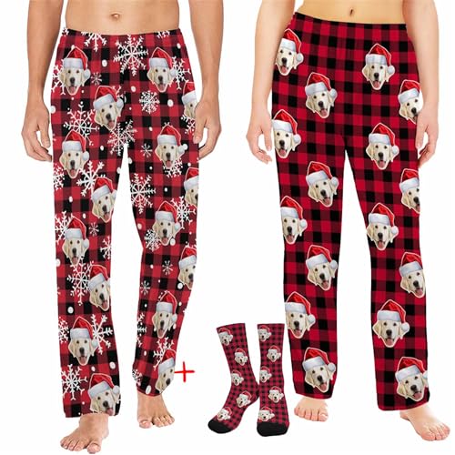 Custom Pajama Pants for Home Enjoyment Personalized Photo Face Printed Pajama Bottoms Sleepwear with Pockets