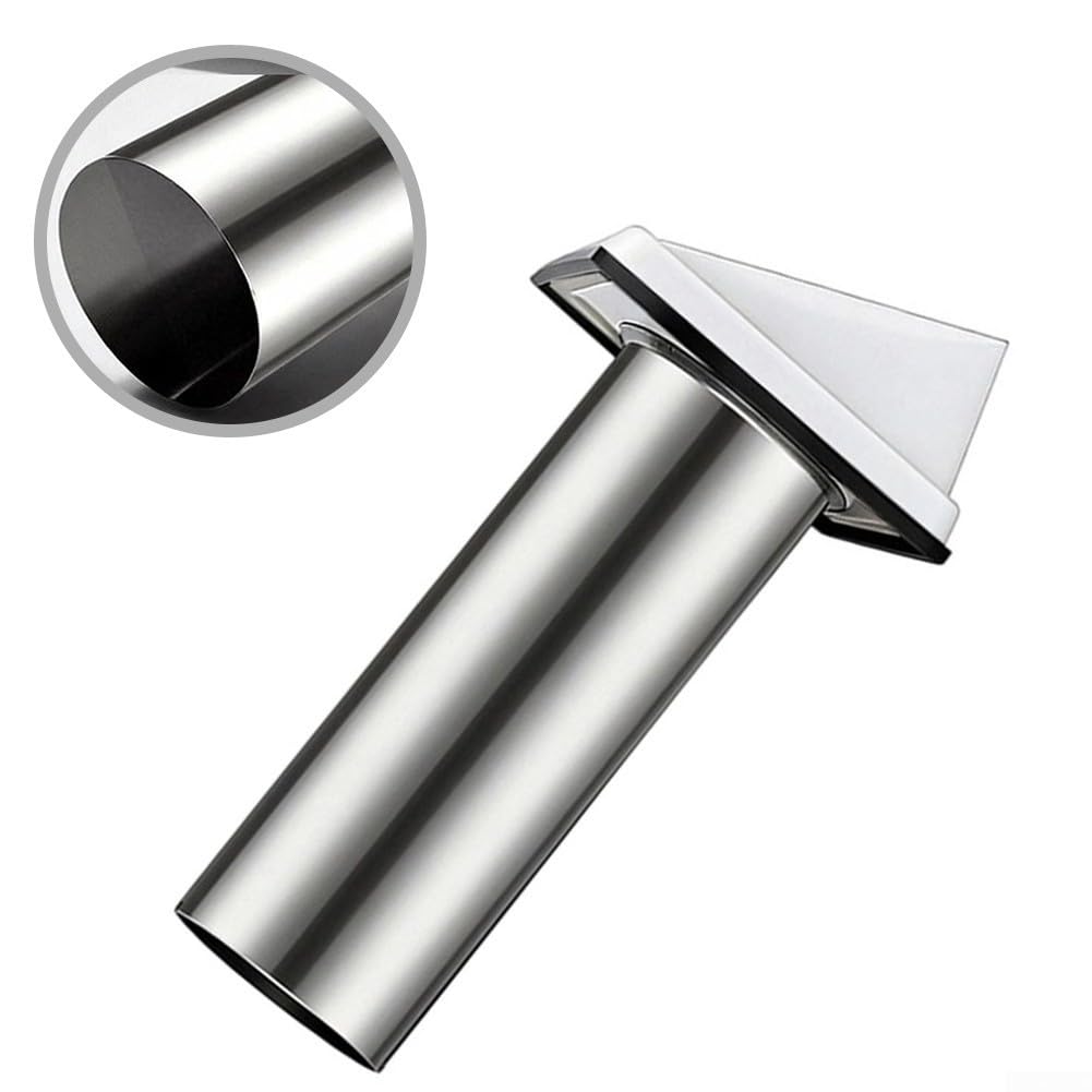 Griglia di ventilazione in acciaio inox, 280 x 190 mm, con rete anti-insetti, resistente alle intemperie, per asciugatrice e scarico del bagno (diametro 150 cm, lunghezza 200 cm, con guarnizione)