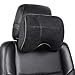 EASY EAGLE Cuscino Poggiatesta Auto in Tessuto Scamosciato e Schiuma di Memoria, Ortopedico Cuscino Collo Auto, Cuscino Cervicale Auto, Cuscino Supporto del Collo per Seggiolino Auto, Nero, 1 Pezzo