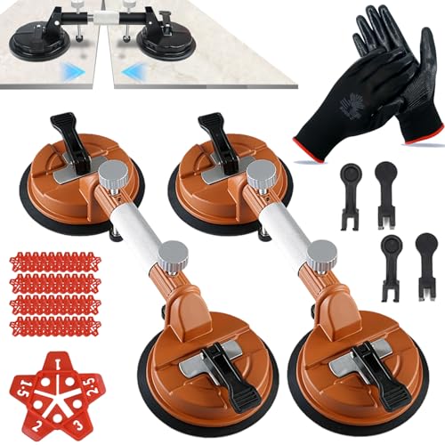 Laminate Floor Gap Repair Tool, Countertop Alignment Clamps, 180° Rotatable Countertop Alignment Tool, Floor Gap Fixer Tools for Seam Joining & Leveling, Max Load 150 lbs (2pcs,Orange)