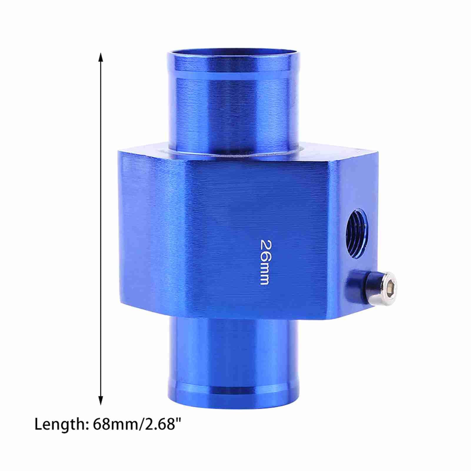 Adaptateur Universel De Capteur De TempéRature D'Eau De Voiture En Aluminium Adaptateur De Capteur De TempéRature De Tuyau De Tuyau D'Eau Mixte En Aluminium Bleu