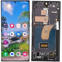 Screen Replacement for S23 Ultra 5G Display Touch Digitizer Assembly, 6.8 Inch with Frame & Support Fingerprint for SM S918B EU International Version Black