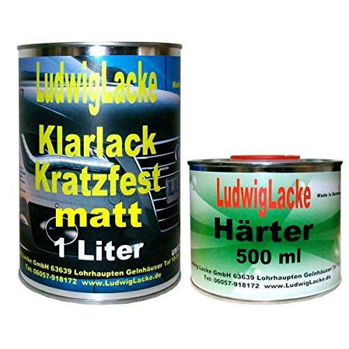 LudwigLacke MS Klarlack matt Set für Autolacke und Effektlack 1,5 Liter