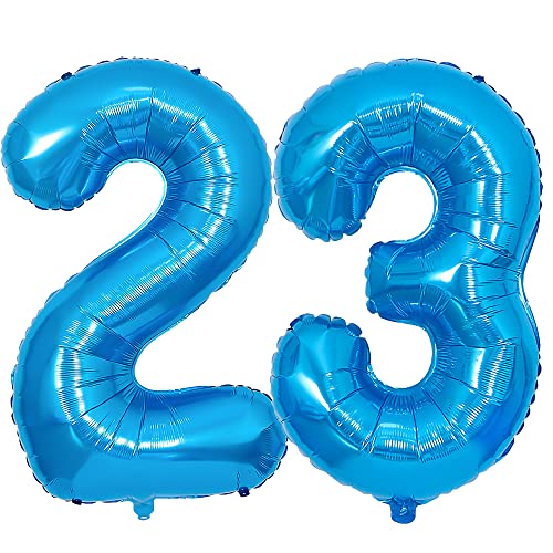 FAMULIA 数字 風船 バルーン 誕生日 大きい 特大サイズ (青(スカイブルー), 23(特大サイズ))