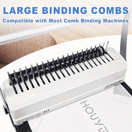 Image of HOUYEE 10 Pack 2 Inch Plastic Binding Combs,19 Rings, 450 Sheets Capacity