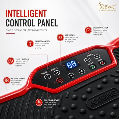 Image of Dr BWC Crazy Fit Vibration Plate Machine for Home |Vibration Plate for Women & Men |Sliming Weight Loss Machine | 99 Vibration Level | 5 pre Set Auto Programme | Muscle Toning, Flexibility