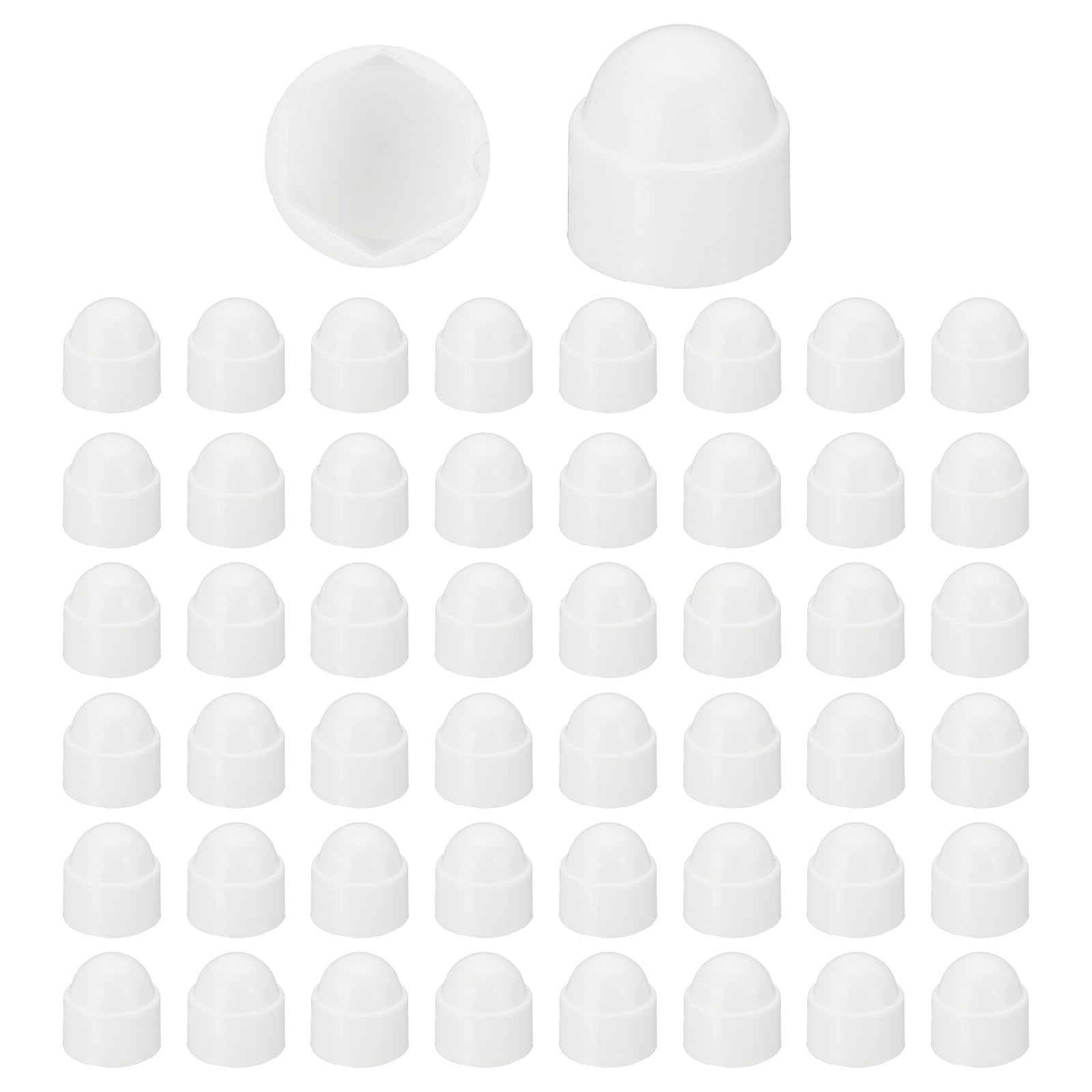PATIKIL 100 Pcs Hex Nut Cover, M10x17x21mm Nylon Screws Bolt Covers Caps Dome Acorn Hex Head Bolt Protection Cap for Screws Nut, White