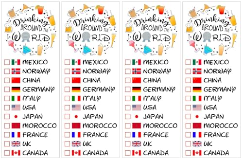 Drinking Around The World - Pack Of 4 Temporary Tattoo