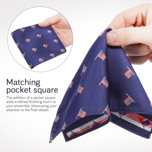 Set de corbata y pañuelo con diseño de bandera de EE.UU. miniatura 3