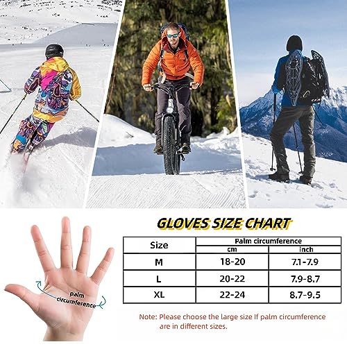Rzejin Winter Cycling Gloves,Touchscreen Thermal Gloves Water Resistant,Warm Windproof Anti-Slip Gloves for Men Women Skiing Running Riding Driving - Image 7