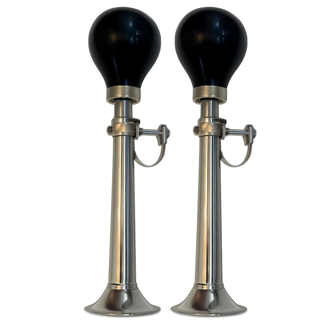 MIXEL Bicycle Bell Loud Bike Cycle Hooter Honking Air Horn, Classic Squeeze Bulb Design, Metal Construction, Reliable & Sturdy, Rust-Resistant (2PCS)