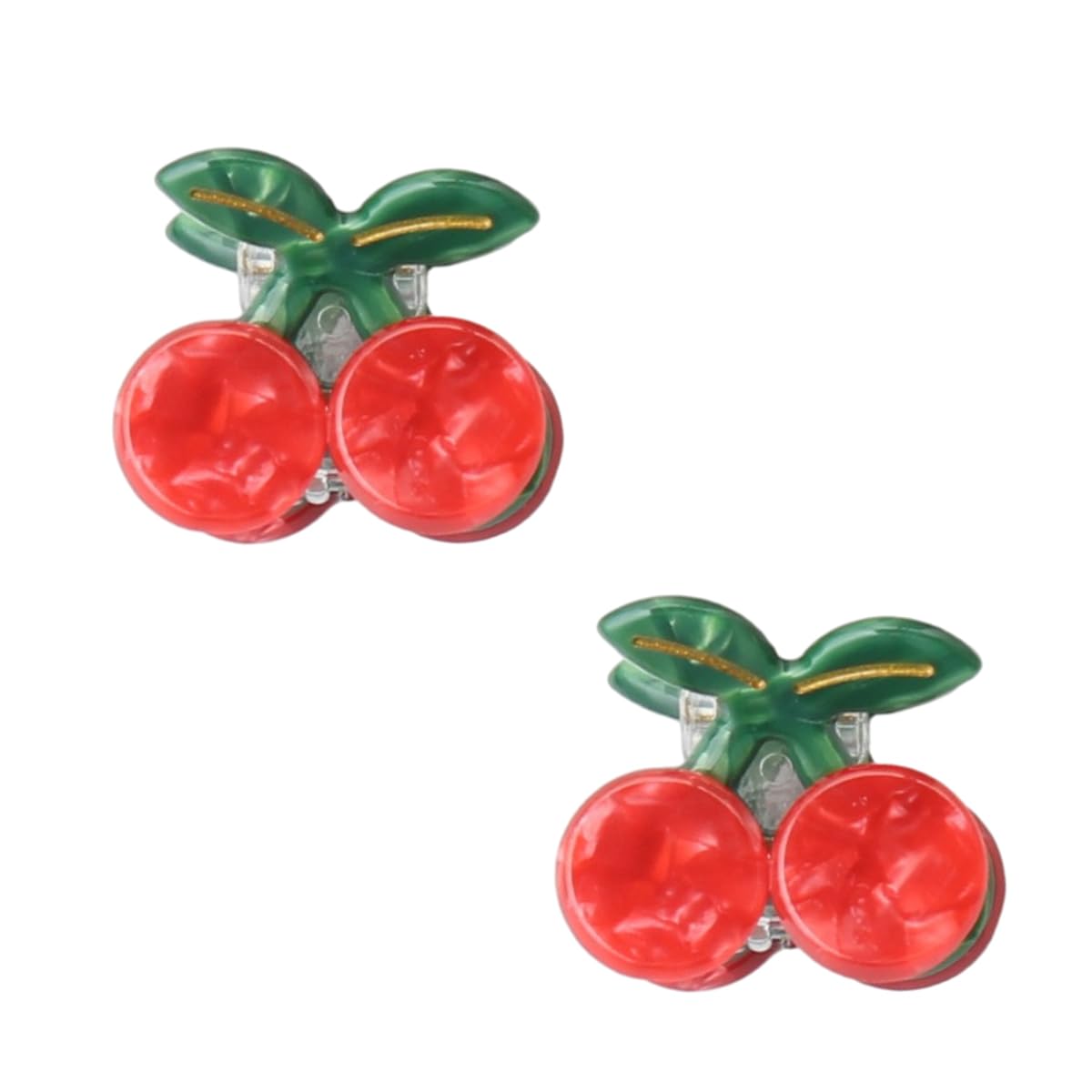 Mini Cherry Hair Clip,Acetate Hair Claw,Small Hair Clips for Women,Pack of 2
