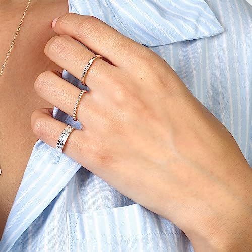 By Hannah Design Teeny Tiny Stacking Sterling Silver Ring Personalized Ring3