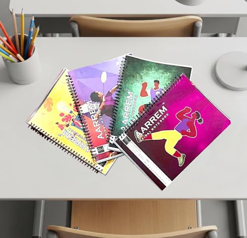Image of A4 Spiral Notebook Set, 200 Pages, 70 GSM, White Ring Binding, Unruled (Notebook 04)