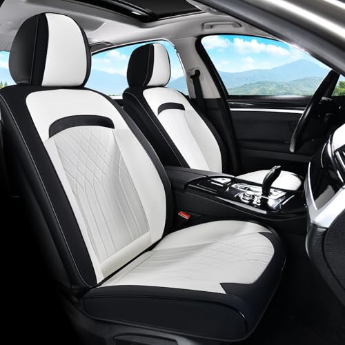Image of FLORICH Car Seat Covers Full Set, Leather Seat Covers for Cars, Car Seat Protector Waterproof Breathable, Universal Automotive Seat Covers, Front and Rear Car Seat Cover Fit for Most SUV Pick-up Truck