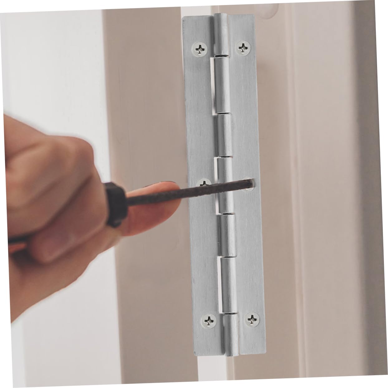 WOONEKY 6pcs Piano Hinge Table Hinge Butt Hinges for Cabinet Doors Long Hinges Flush Hinges Piano Connector Hinges for Crafts Cabinet Hinges Continuous Hinge Stainless Steel Silver