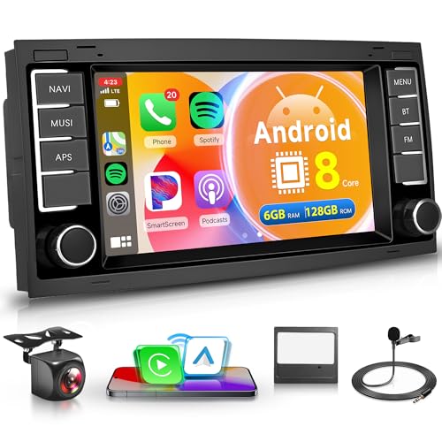 8 Core 6G+128G Android Autoradio pour VW Touareg 2004-2011 VW Transporter T5 Multivan 2004-2009 sans Fil Carplay Android Auto 7 Pouces Radio GPS Navi WiFi...