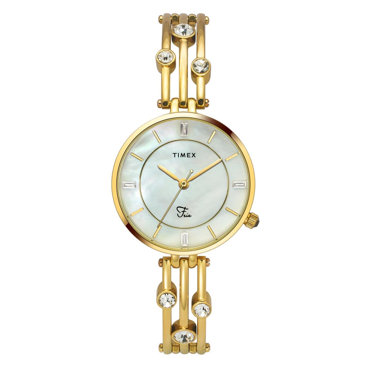 TIMEX Brass Fria Women Mother of Pearl Round Dial Analog Watch - Twel16004, Band_Gold (B0D95WVDSN) Amazon Price History, Amazon Price Tracker