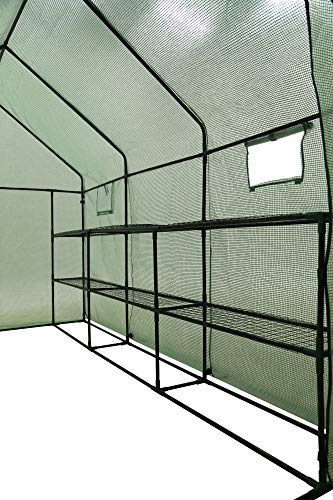 Machrus Ogrow Greenhouse Kit For Outside- Portable Walk In Large Greenhouse For Outdoor & Indoor- 2 Tier 12 Shelves Green Houses For Plants Or Flowers- Roll Up Zipper Entry Door, 117''X67''X83'' #TOP1
