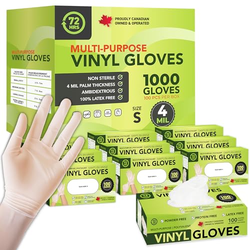 72 HRS Vinyl Gloves - 4 Mil Clear Disposable Gloves, Food Gants Jetables | Food Grade, Non Latex Gloves, Powder-free Vinyl Gants Jetables for Cooking, Food Prep & Household Cleaning view 8