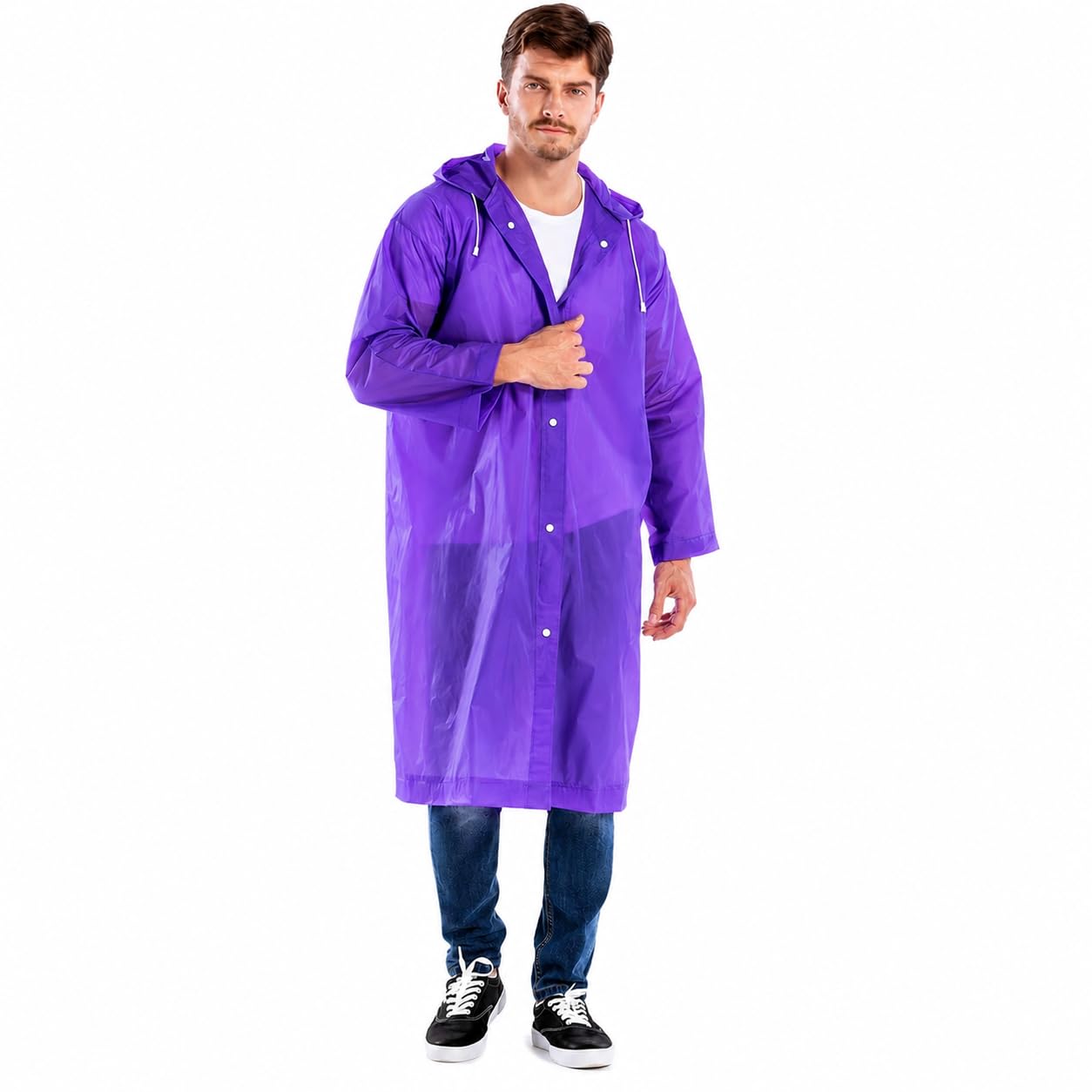 EVA Waterproof Unisex Rain Coat Hooded Full Sleeves Outdoor Men, Women, Boys & Girls Rainwear Poncho Raincoat for Camping, Hiking & Travelling (Universal Size,1 Pc Random)-image-49