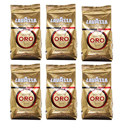 Lavazza Koffie Qualita Oro, hele bonen, bonenkoffie, 6 x 1000 g