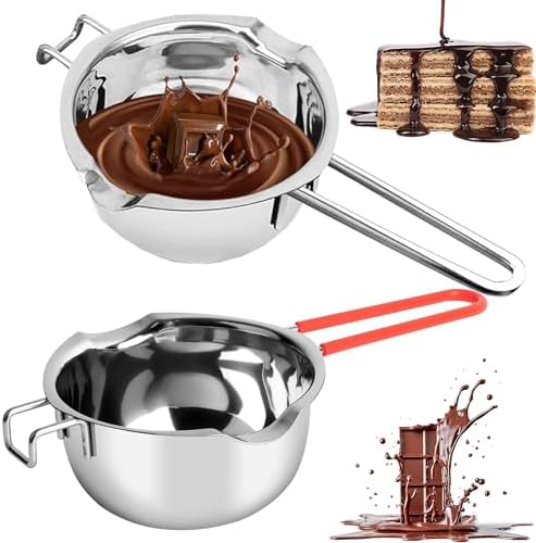 YUEMING 2 Piezas Cazo Baño María, Olla de Chocolate de Acero Inox...