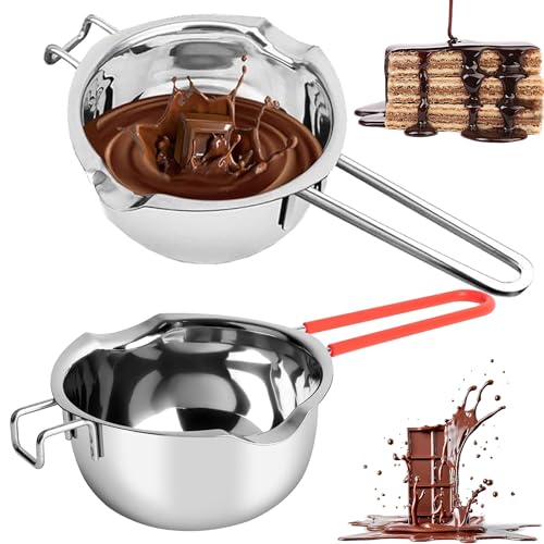 YUEMING 2 Piezas Cazo Baño María, Olla de Chocolate de Acero Inox...