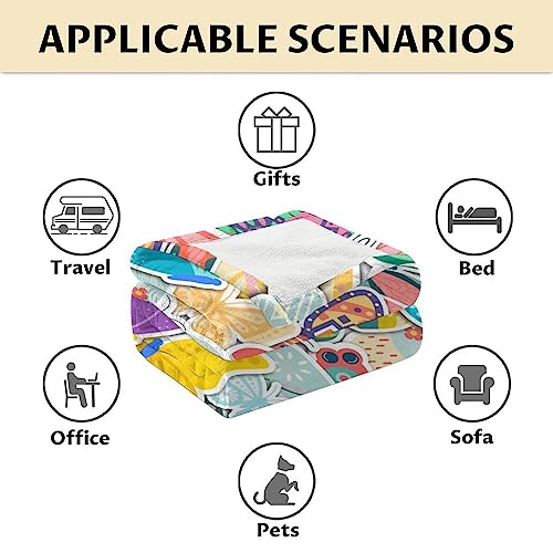 Butterfly Blanket Gifts - 30"x40" Cute Throw for Women, Girls - Colorful Soft Fuzzy Blankets for Couch & Office