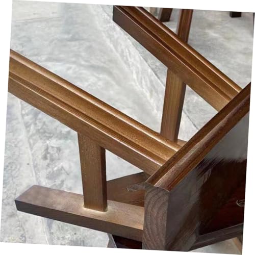Taburete vintage de madera maciza POPETPOP banco pequeño rústico de alta firmeza 6