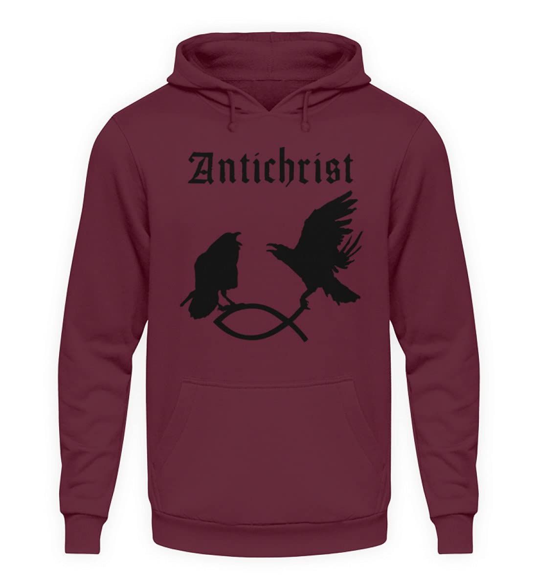 Pull à capuche Antichrist rouge éclatant avec doublure douce et coupe unisexe S - 3