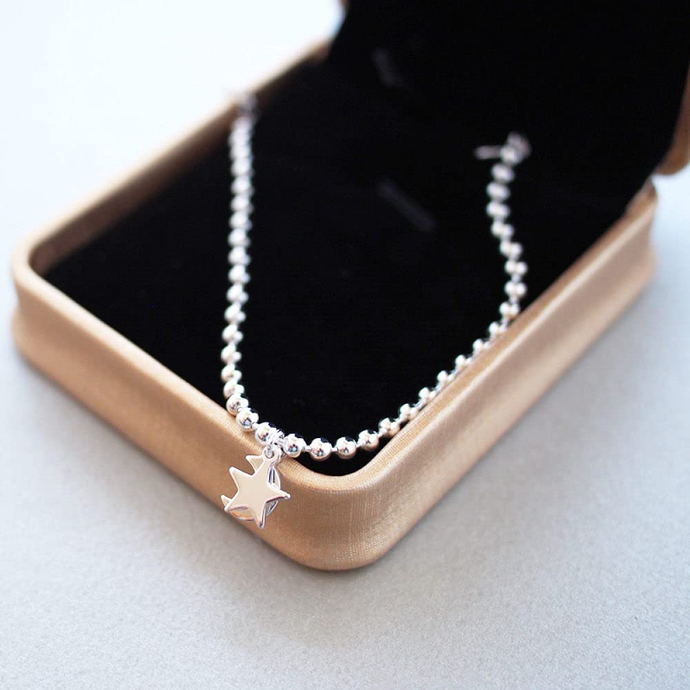Silber Armband Damen 925,Sterling Silber Verstellbares Armband Runde Perlen Kette Sterne Freundschaftsarmbänder Geschenk S925 Silberschmuck Für Frauen Freundin Ehefrau