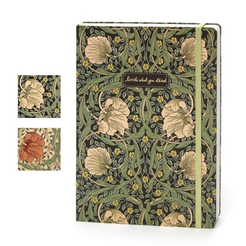 Carnet Blanc B5 Rigide 80g de 208 Pages Style Journal Créatif Floral