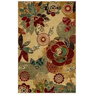 Mohawk Home Multicolor Geo Floral Pattern Area Rug (7'6x10') 51T1bluA45L. SS400