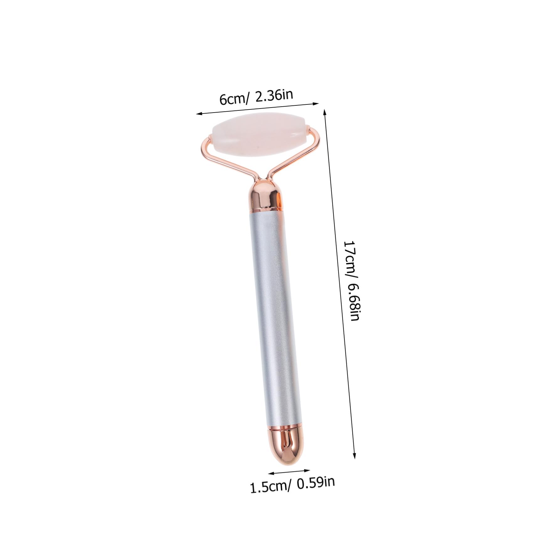 Alipis Gesichtsmassagegerät 3 In 1 mit Natürlichem Jade und Rosenquarzroller Elektrische Vibration für Anti Aging und Entspannung der Gesichtsmuskulatur