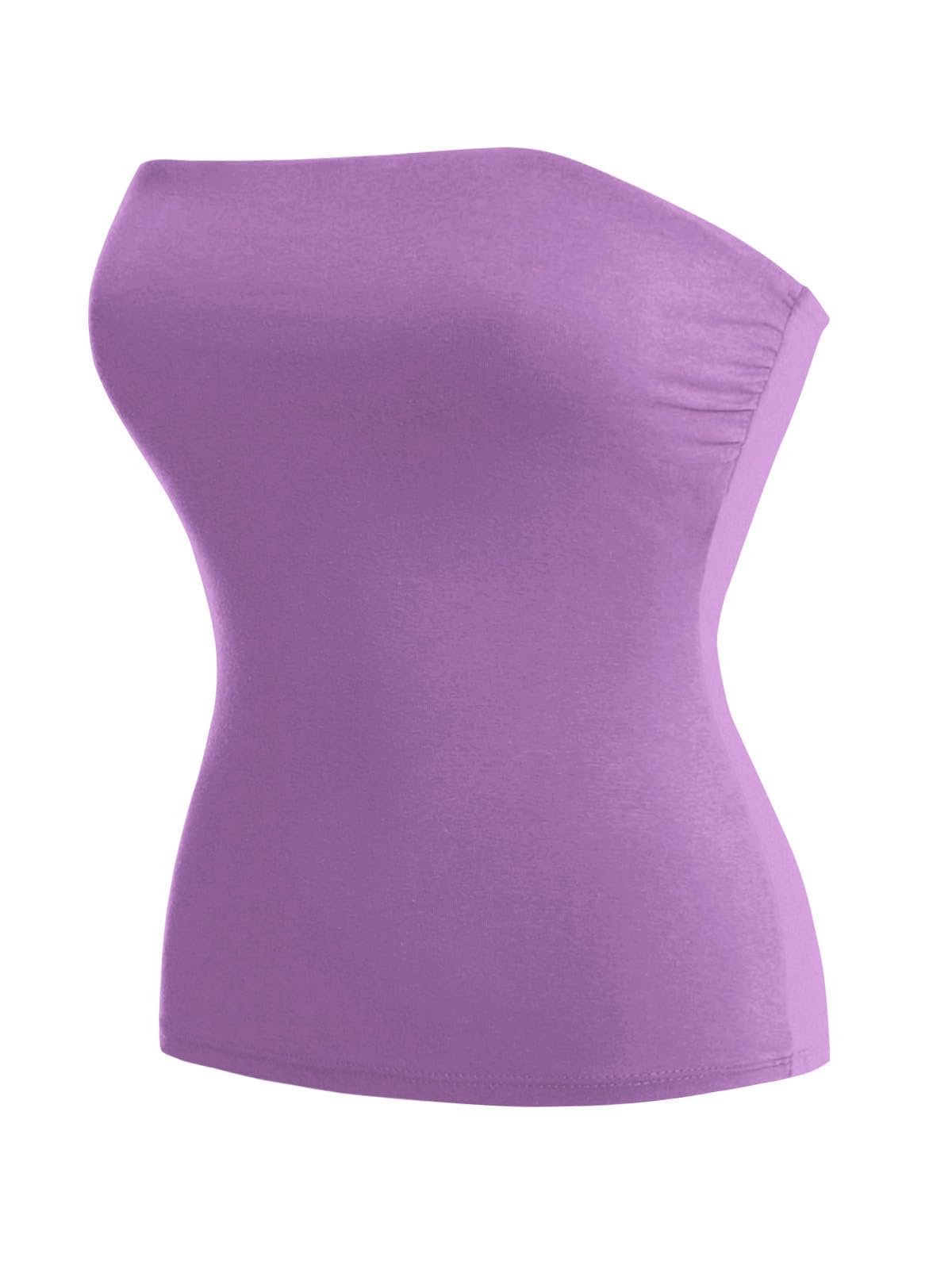 MixMatchy Women's Stretchy Strapless Tube Top Y2K Bandeau Top
