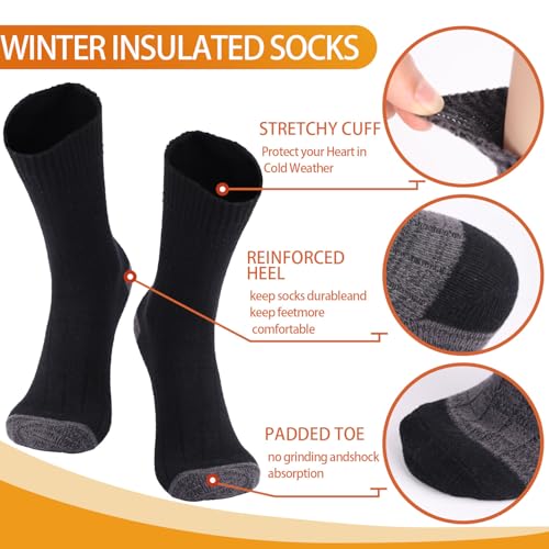 5 Pairs Mens Calf Socks Classic Thick Crew Socks Thick Winter Wool Hiking Socks for Spring and Autumn Seasons3