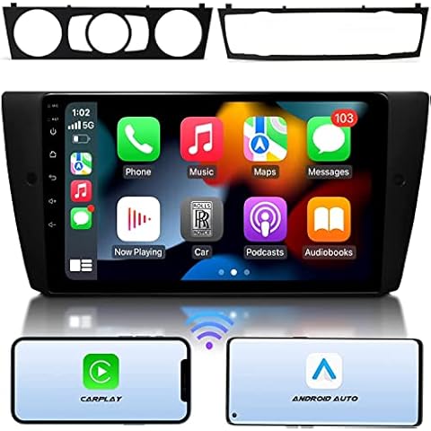 eonon 9 inch Android 11 Car GPS Sat Nav CarPlay Android Auto fit BMW 3 E90 E91 E92 E93 (2005-2011) DSP Bluetooth USB RDS Support Screen Mirroring Reversing Camera DAB+ OBDII Headunit R65 Cover