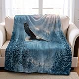 Kuscheldecke Flauschig 130 x 170 cm Adler im Flug Weiche Warme Fleecedecke Decke Sofa Wohndecke Couchdecke Überwurf Für Couch Bett