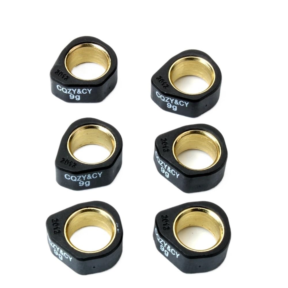 Set di 6 rulli for variatore, pesi 20x12 mm, 9 g, 11 g, 13 g, 16 g, adatti for scooter e motociclette 125, 125 cc, jet 150 cc.(20x12mm 9g)