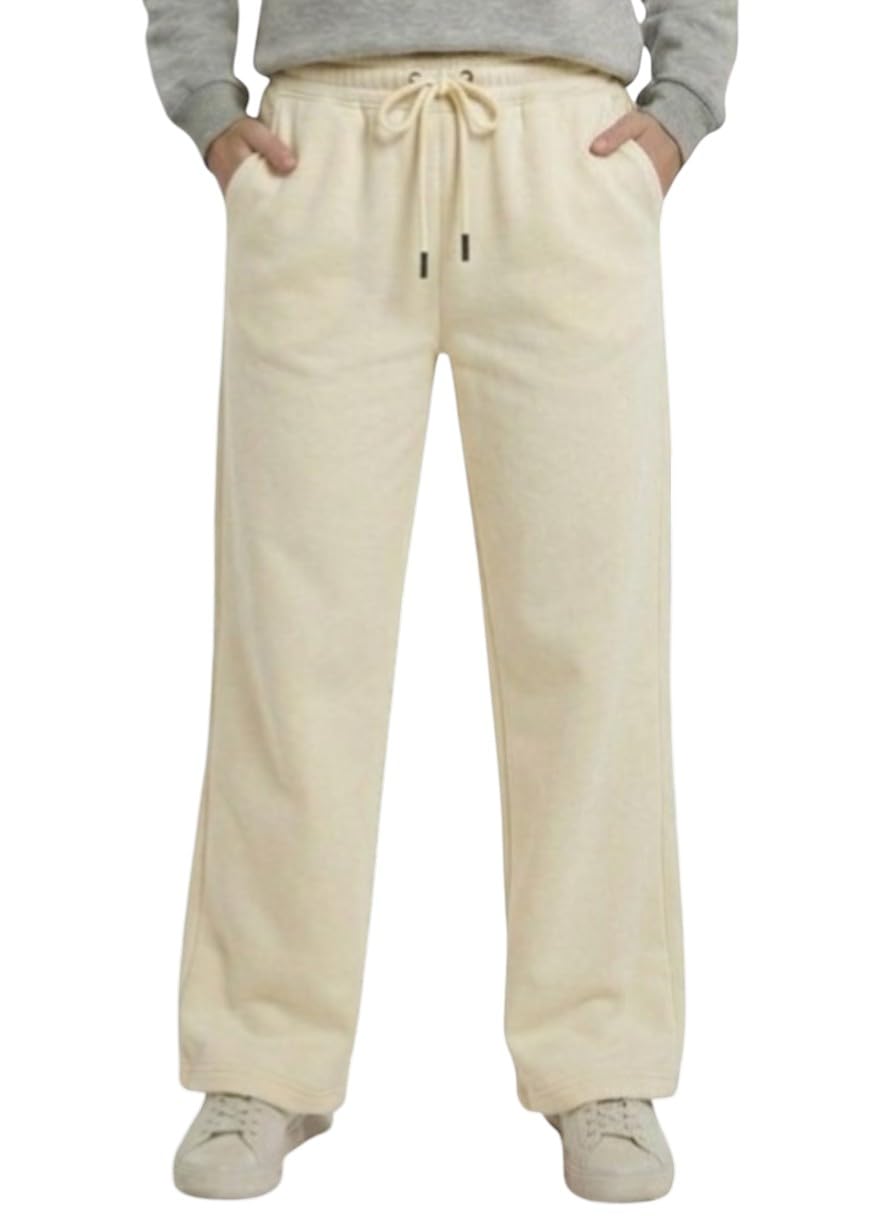 SQew Women’s Relaxed Fit Lower Track Pant | High Waist Cotton Fleece Casual Lounge Wear Pants with Drawstring-image-16