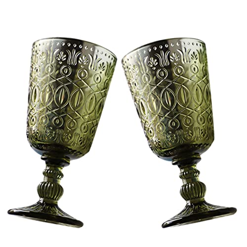 Gobelets à vin de table rétro Zerodeko en verre ciselé haut de gamme - 2