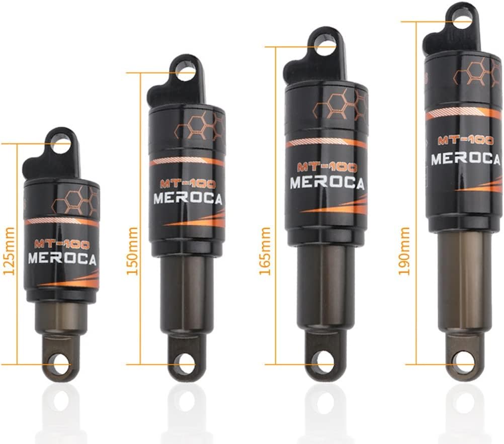 Bike Rear Shocks Bicycle Oil Spring Shock Absorber for E-Bike/Snow Bike/Scooter 125mm/150mm/165mm/190mm Rear Suspension Black 750LBS/850/1000LBS(150mm*1000lbs)