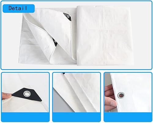 Miniatura 3 de YLBFJXK Lona de polietileno resistente con ojales de metal, 0.276 in de grosor, impermeable, para techo al aire libre, campamento, piscina, jardín,