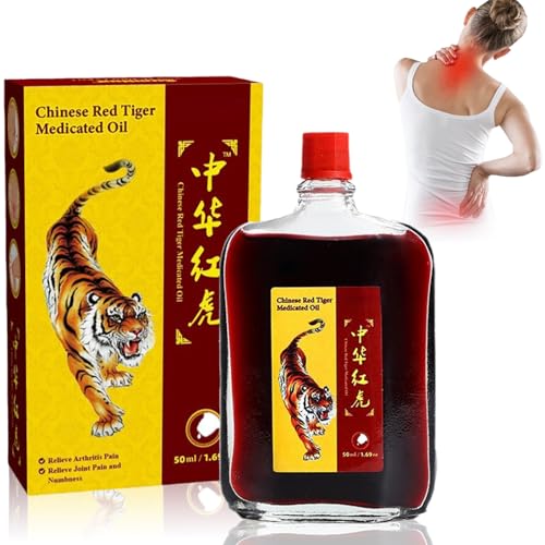 Chinesischen Tigers Öl Aktivöl Des Roten Tigers Zur Muskelentspannung Red Tiger Massageöl Zur Gegen Schmerzen Bei Verstauchungen Knöchel- Hüft- & Beinverletzungen Natürliche Inhaltsstoffe 50ml