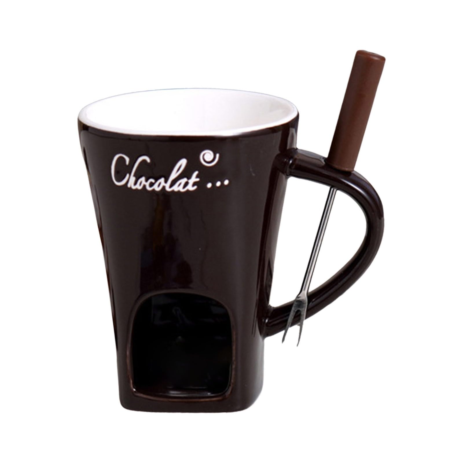 Czekoladowy kubek do fondue 130 ml, czekoladowy kubek do fondue, czekoladowy kubek do fondue, (nie zawiera podgrzewacza świecy) (1, czarny)